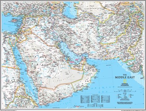 The Middle East Political Wall Map By National Geographic Mapsales