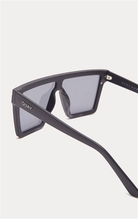 Quay Australia Black Flat Top Sunglasses Prettylittlething
