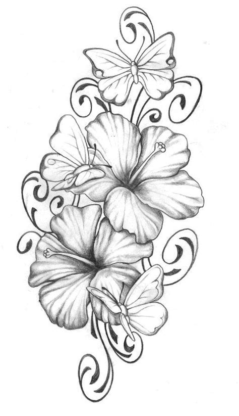 Tatoo vorlage hibiskus kostenlos : 31 Malvorlagen Blumen Und Schmetterlinge - Besten Bilder von ausmalbilder