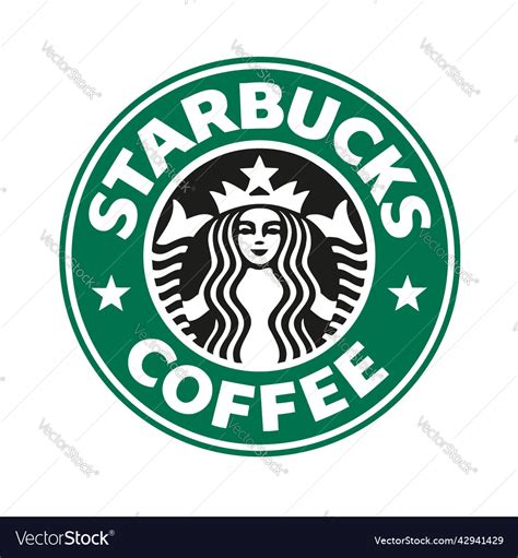 Starbucks Logo Isolated On White Royalty Free Vector Image