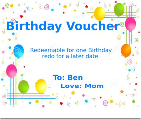 Birthday Voucher Clip Art At Clker Vector Clip Art Online