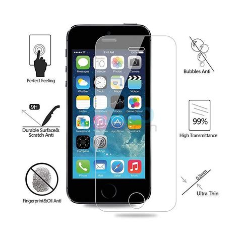 10pcs Iphone 5 5s 5c Tempered Glass Screen Protector Film Guard 9h Without Retail Pack Glass