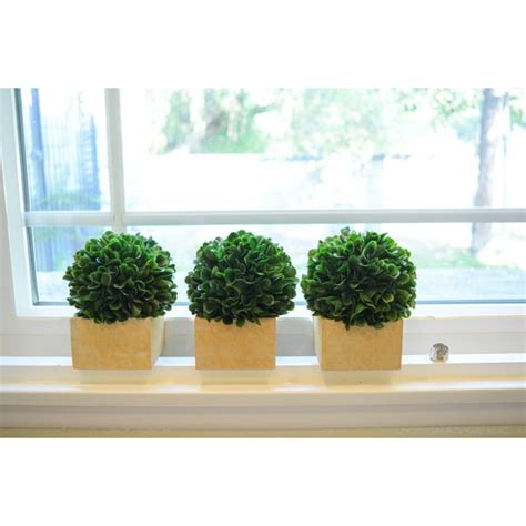 Admired By Nature Faux Preserved Artificial Boxwood Ball Topiary