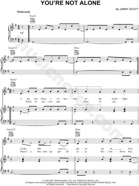 Chicago Youre Not Alone Sheet Music In G Major Download And Print