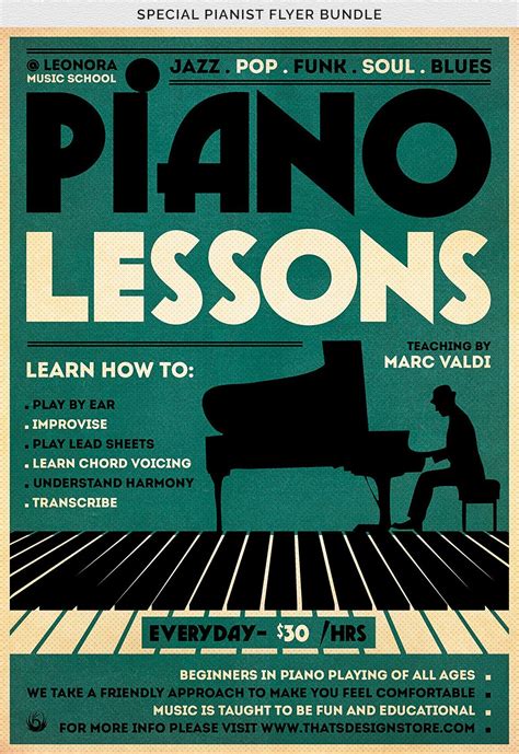 Have one of our world class instructors teach you , wherever you are! Special Pianist Flyer Bundle | Piano lessons, Learn piano ...