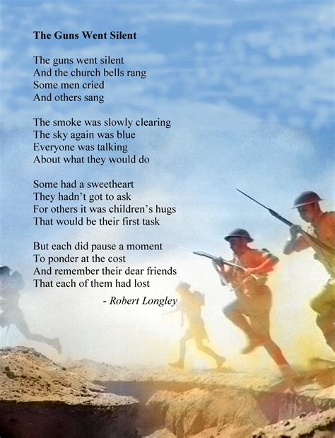 The Guns Went Silent Inspirational Poems Poetry Books Soldier Poem
