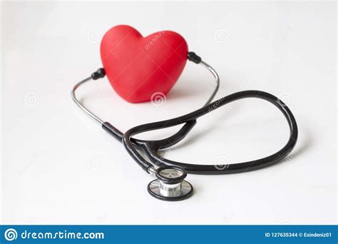Stethoscope And Red Heart Stock Photo Image Of Medicine 127635344