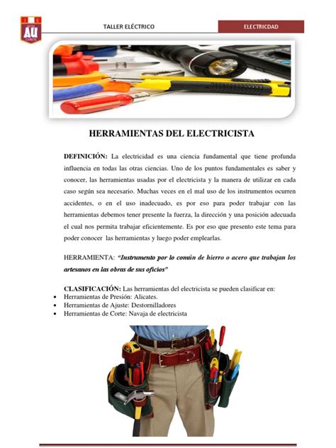 herramientas del electricista pdf herramientas bienes manufacturados