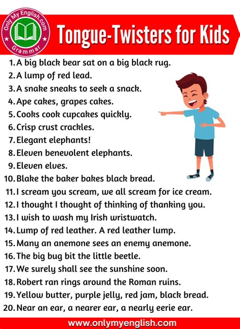 Tongue Twisters In English