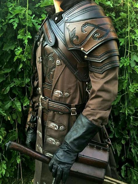 Leather Coat But W Shin Guards Costume Armour Leather Armor Armor
