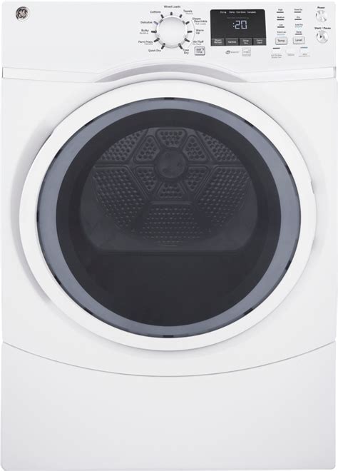 Ge 75 Cu Ft 13 Cycle Electric Dryer With Steam White On White