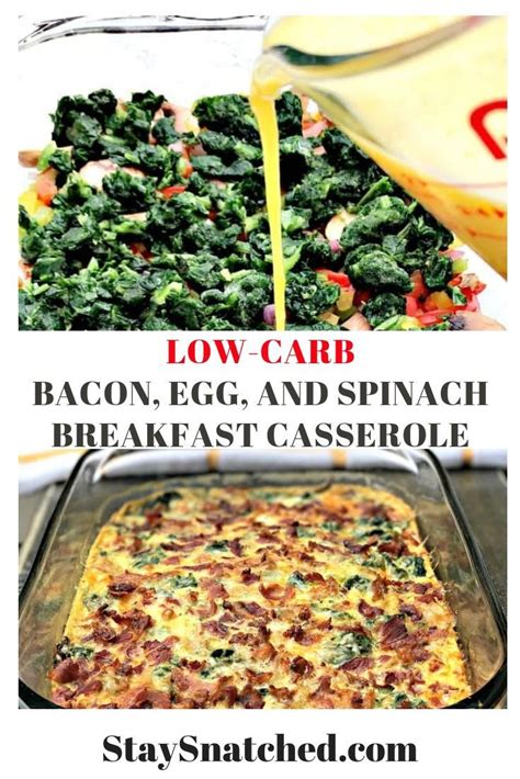 Low Carb Keto Bacon Egg And Spinach Breakfast Casserole Is The