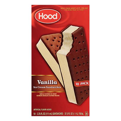 Hood Vanilla Ice Cream Sandwich 10 Pack Ice Cream Treats And Toppings