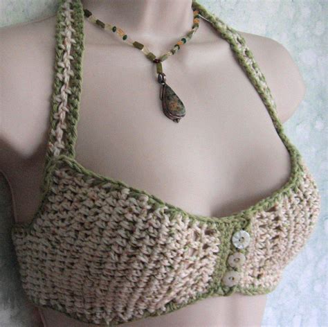 Crochet Bra Pattern Women S Summer Bra Button Front Teen Etsy