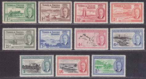 Turks And Caicos Islands 1950 KGVI Set To 2sh Mint SG221 231 British