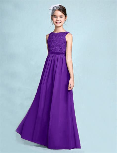 melody cadbury purple flower girl junior bridesmaid dress uk