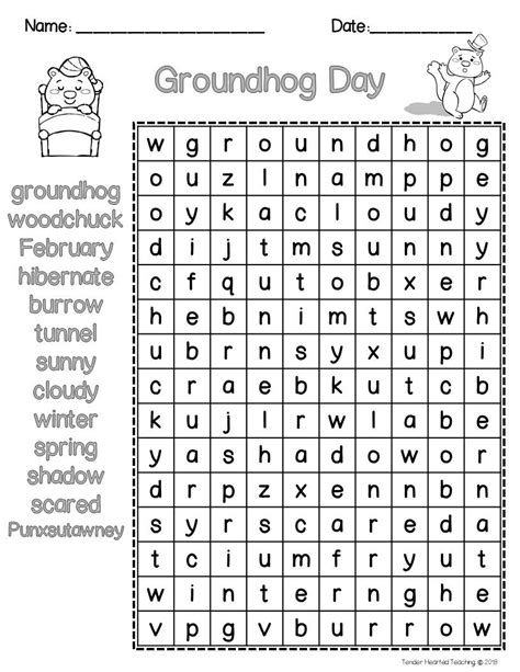 This Groundhog Day Word Search Is A Great Way To Start The Day With