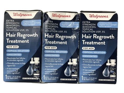 Walgreens Minoxidil 5 Hair Regrowth Treatment Unscented For Men For Sale Online Ebay