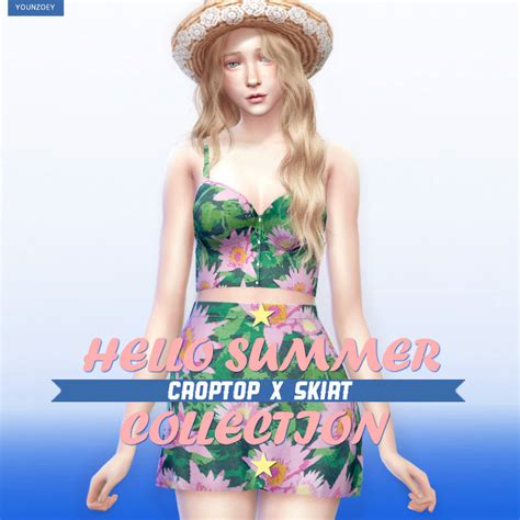 Younzoey Hello Summer Set Croptop X Skirt Love 4 Cc Finds