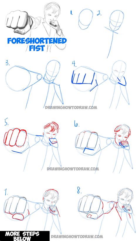 How To Draw Foreshortened Fists Foreshortening Hands Drawing