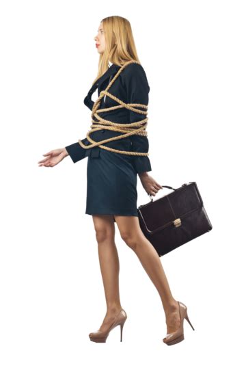 Tied Woman In Business Concept Female Bound Freedom Isolated Png Transparent Image And