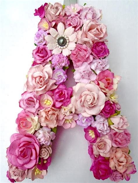 Custom Floral Letter Monogram Paper Flower Initial In Your Etsy