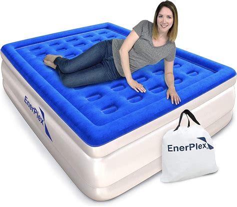 Haus And Garten Single Inflatable Blow Up Air Bed Guest Camping Mattress And Built In Foot Pump