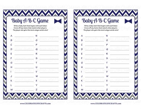 Baby Abcs Baby Shower Game Little Man Baby Shower Theme For Baby Boy