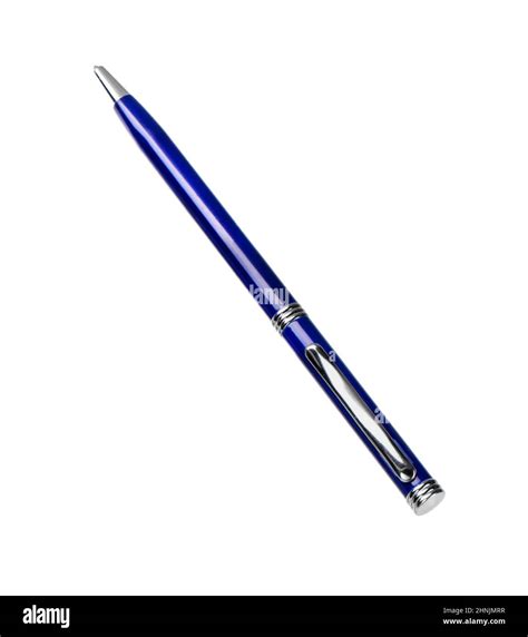 Pen Isolated On White Background Blue Ballpoint Pen Cut Out White