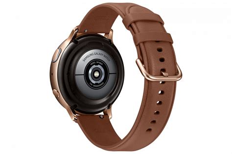 Samsung Galaxy Watch Active 2 44mm Stainless Steel Leather Strap Gold