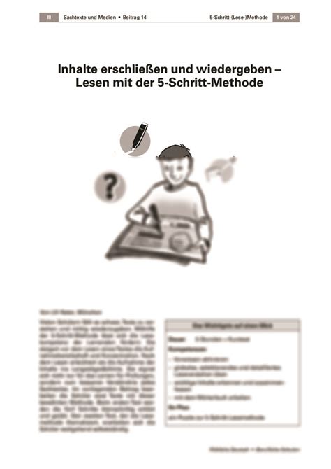 Lesen Mit Der 5 Schritt Methode Raabits Online