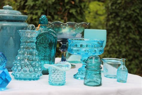 Visit your local at home store to purchase and find other affordable vases. Vintage Teal and Aquamarine Glassware Rental Collection ...