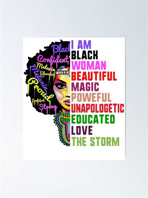 Educated Black Girl Magic Confident Melanin Proud Poster For Sale By