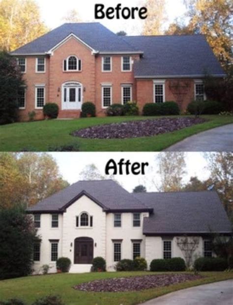 The before is drab and boring… but with a beautiful color, architecturally correct . painted house before/after - careful to use lim wash to ...