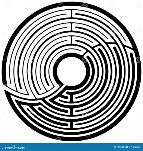 Yin And Yang Labyrinth Symbol Stock Illustration Illustration Of