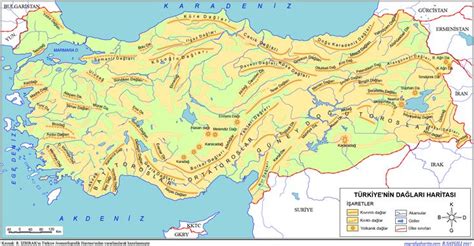 Türkiye nin Dağları Haritası Harita Fiziki coğrafya Haritalar