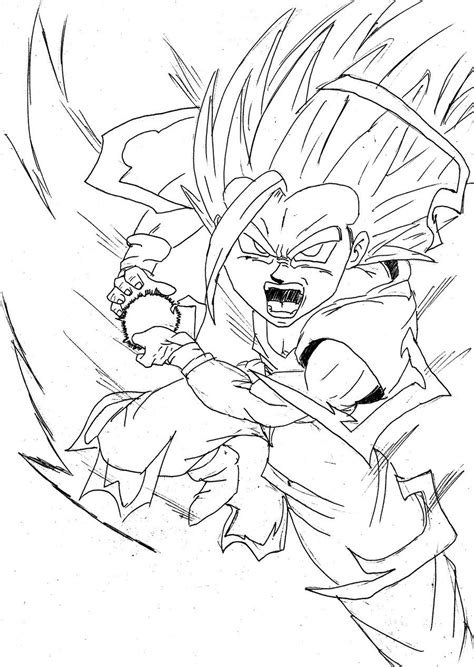 Gohan Kamehameha Coloring Pages Sketch Coloring Page