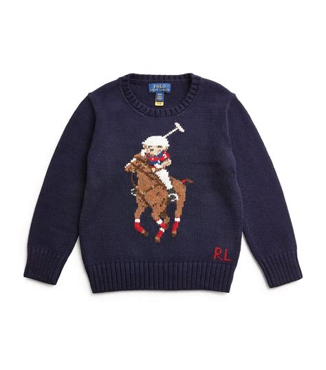 Ralph Lauren Kids Cotton Wool Polo Bear Sweater 2 4 Years Harrods Us