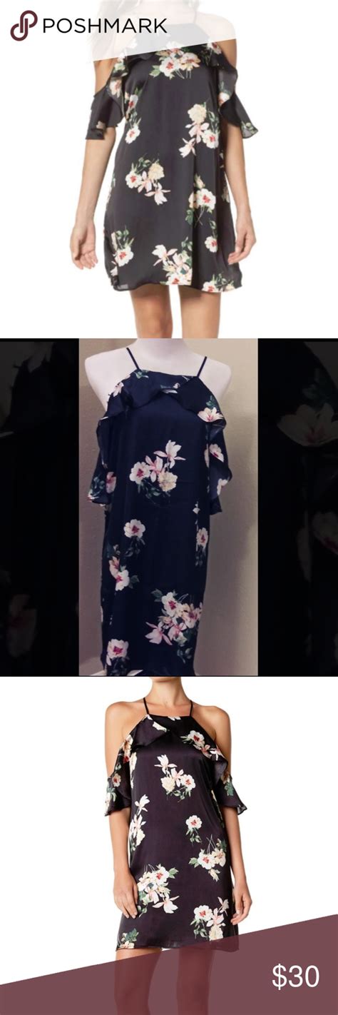 Sold Sold 19 Cooper Black Floral Cold Shoulder Dress Cold Shoulder Dress Printed Mini Dress