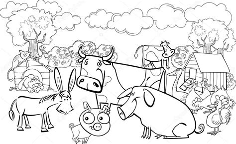 Farm Animals For Coloring Book — Stock Vector © Izakowski 11745352