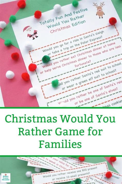 Christmas dinner is usually eaten at midday or early afternoon. Funny Would You Rather Christmas Edition for Kids | Christmas crafts for kids to make, Christmas ...