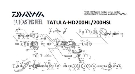 Daiwa Tatula 200HD Schematics Most Complete Fishing Reels Schematics