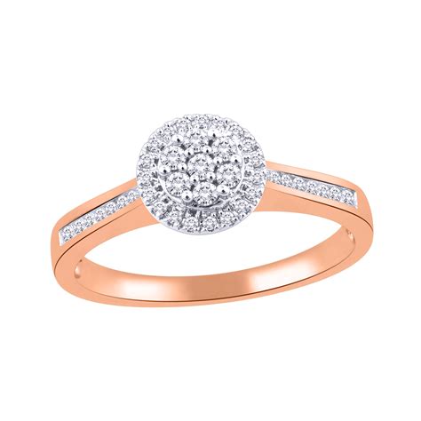 10k Rose Gold Diamond Promise Ring Charm Diamond Centres