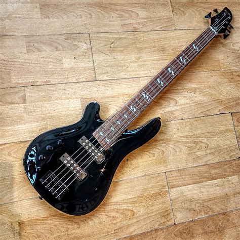 Harley Benton B550 5 String Left Handed Bass Black Gloss Reverb