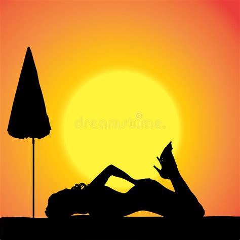 Vector Silhouette Of A Woman Stock Vector Illustration Of Tropics