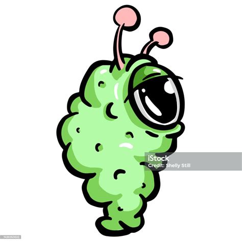 Ilustración De Pupa O Cocoon Style Blob Alien Cartoon Character Con