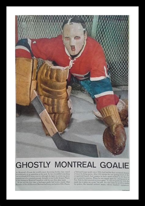 Jacques Plante Montreal Canadiens Pro Hockey Goalie And His Etsy