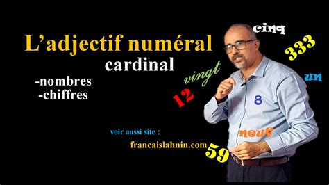 Ladjectif Numéral Cardinal Primaire Et Collège Les Nombres Les
