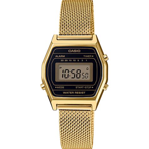 Casio La690wemy 1d Digital Gold Stainless Steel Mesh Band Ladies Watch