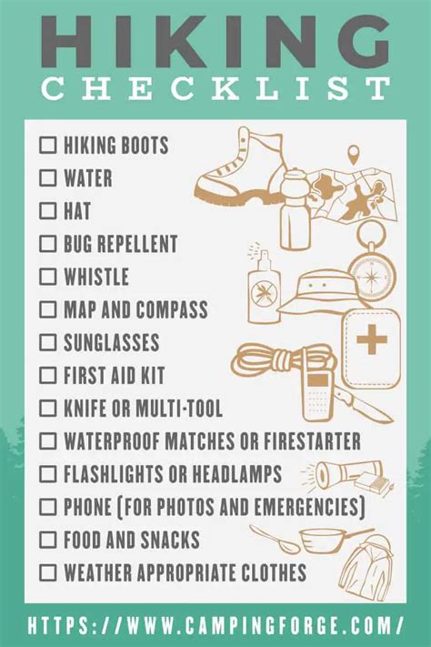 Hiking Camping Checklist Printable